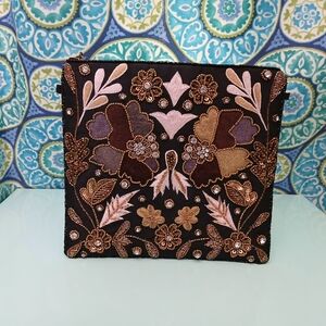 Bamboo Trading Co. Floral Embroidered Clutch